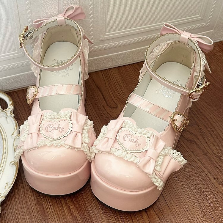 Pink Lolita Theme Platform with Mary Bear Sweet Janes