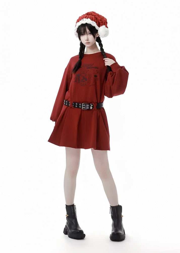 Rotes Weihnachtswelpenkleid mit roten Shorts