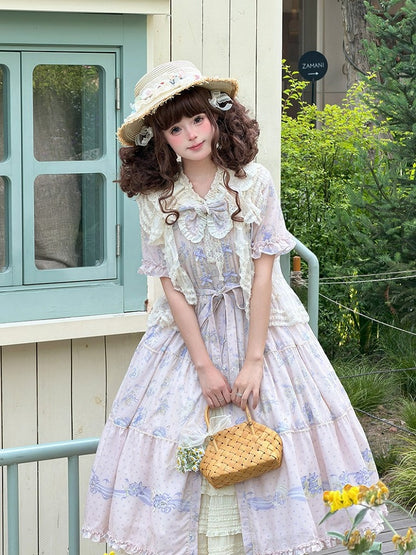 Pastoral Lamb Straw Hat with Flower Accents - Miss Point