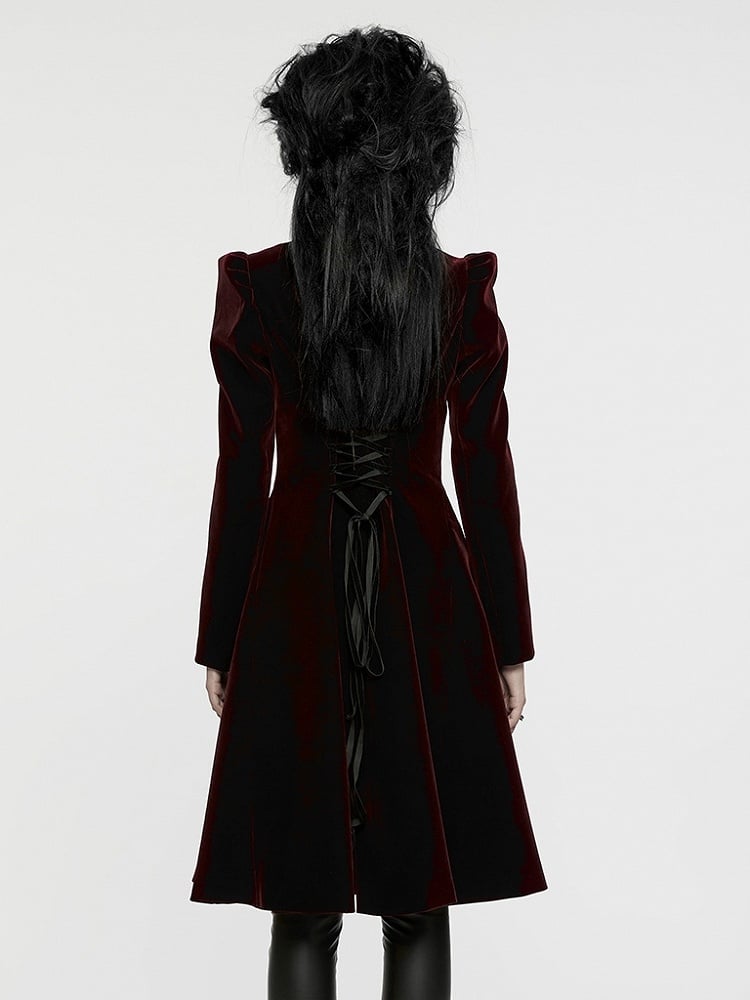 Red Black Goth Gorgeous Coat Symmetric