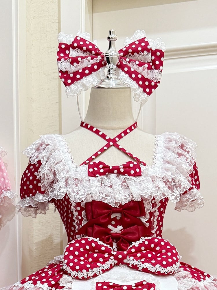 Polka-dot KC Bowknot Pattern Pink / Red