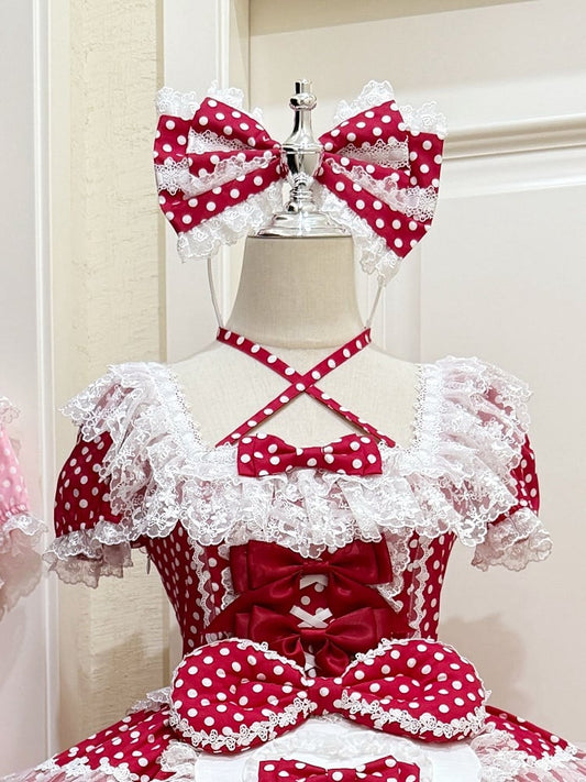 Polka-dot KC Bowknot Pattern Pink / Red