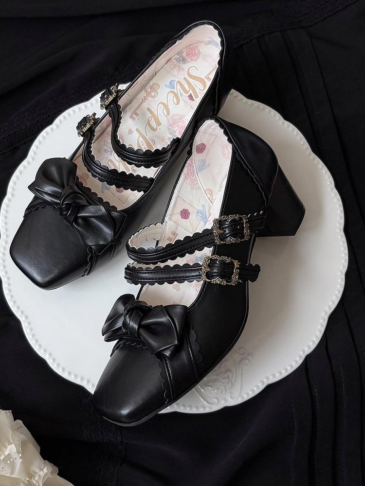 Lolita at Shoes Süßes Schleifentop Schwarz