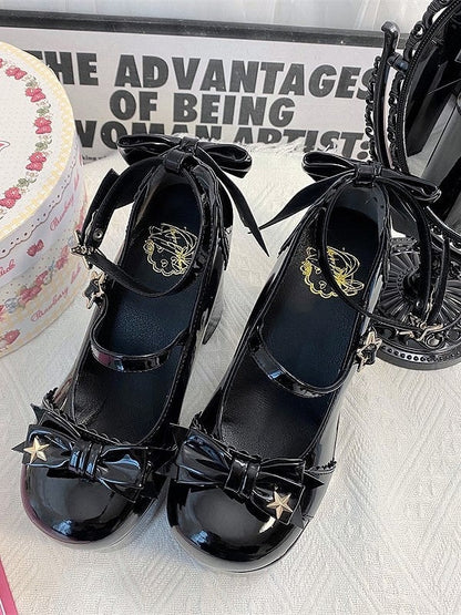 Jane Elegant 12cm with Shoes Black Mary Lolita High-heel Bow Accents Star