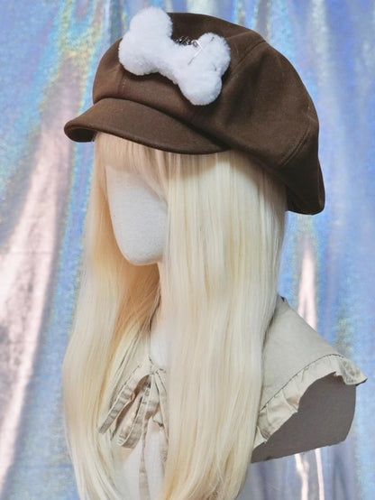 Black/Khaki/Brown Hat Beret Bone Design
