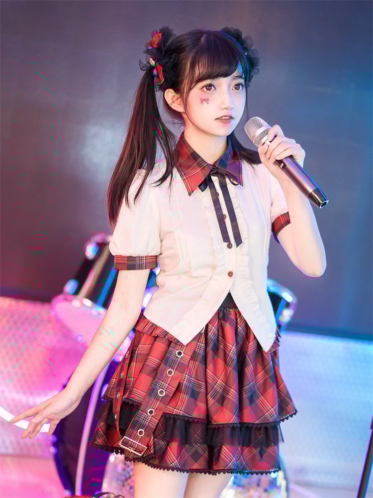 Bow Hairclips Idol Lolita Red Plaid