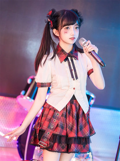 Bow Hairclips Idol Lolita Red Plaid