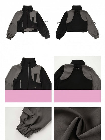 und Jacke Techwear Grau Schwarz