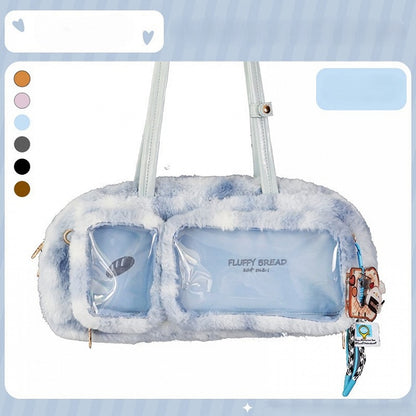 Blue Design Plush Bread Bag Shoulder Ita Sky