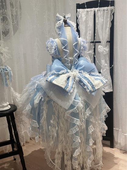 Blue Swan Feather Accented Lolita JSK Dress Set - Felinae Cookie