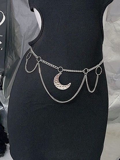 Chain Moon Waist Silver Y2K Charm