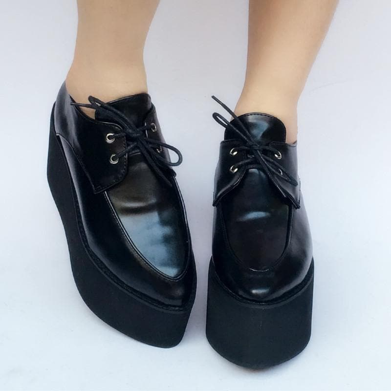 Custom Red/Black Platform Made Cool PU Shoes SP168274