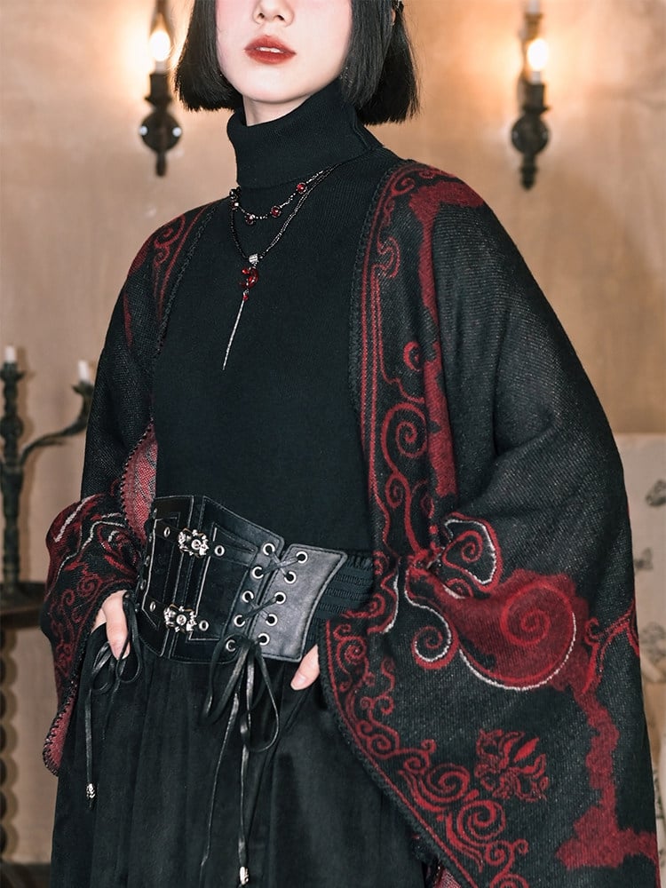 Corset Straps with Belt Details Buckle PU Lace-up Cheongsam Goth Black