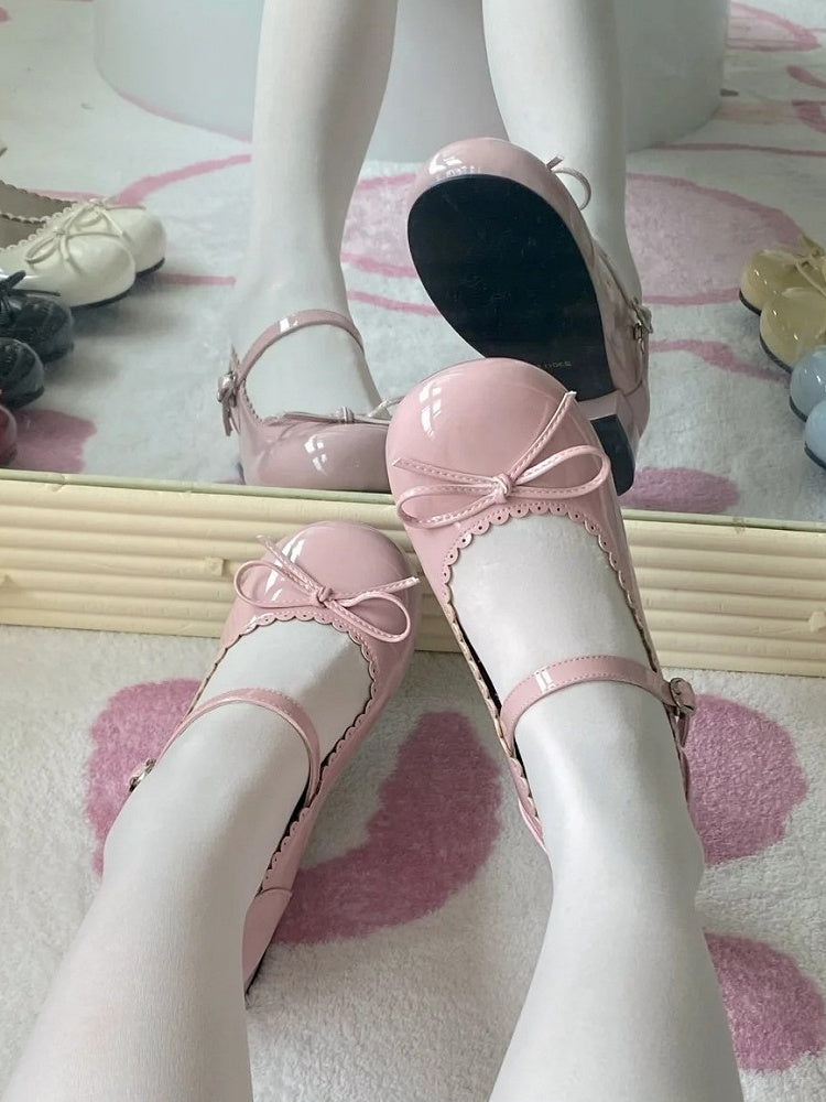 Pink Lolita Sweet Heel Bow 3cm Embellishment with Janes Mary