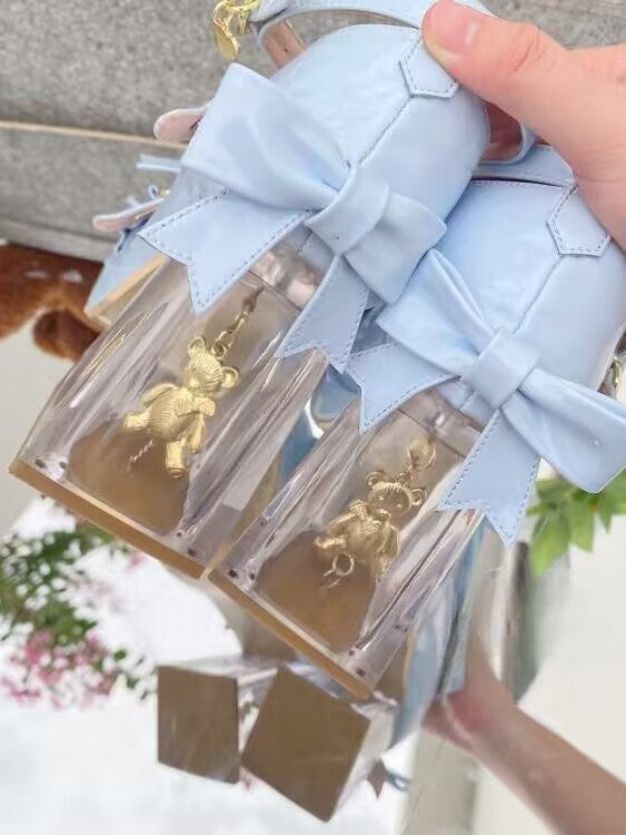 Blue Janes Platforms - Crisscross Leather Style Mary Sweet PU with Straps