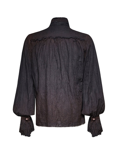 Shirt Tie Black Steampunk Men's