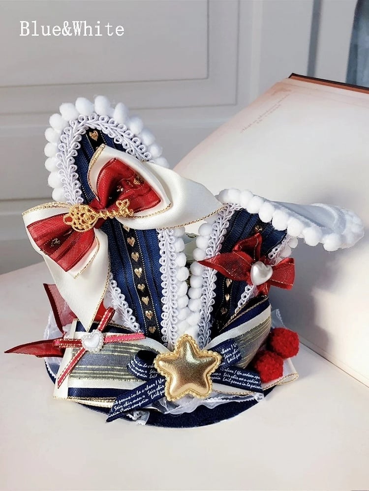 Details And Mini 3 Star Circus Bowknot Ears Bunny Decorated Hat Options Color Pompon