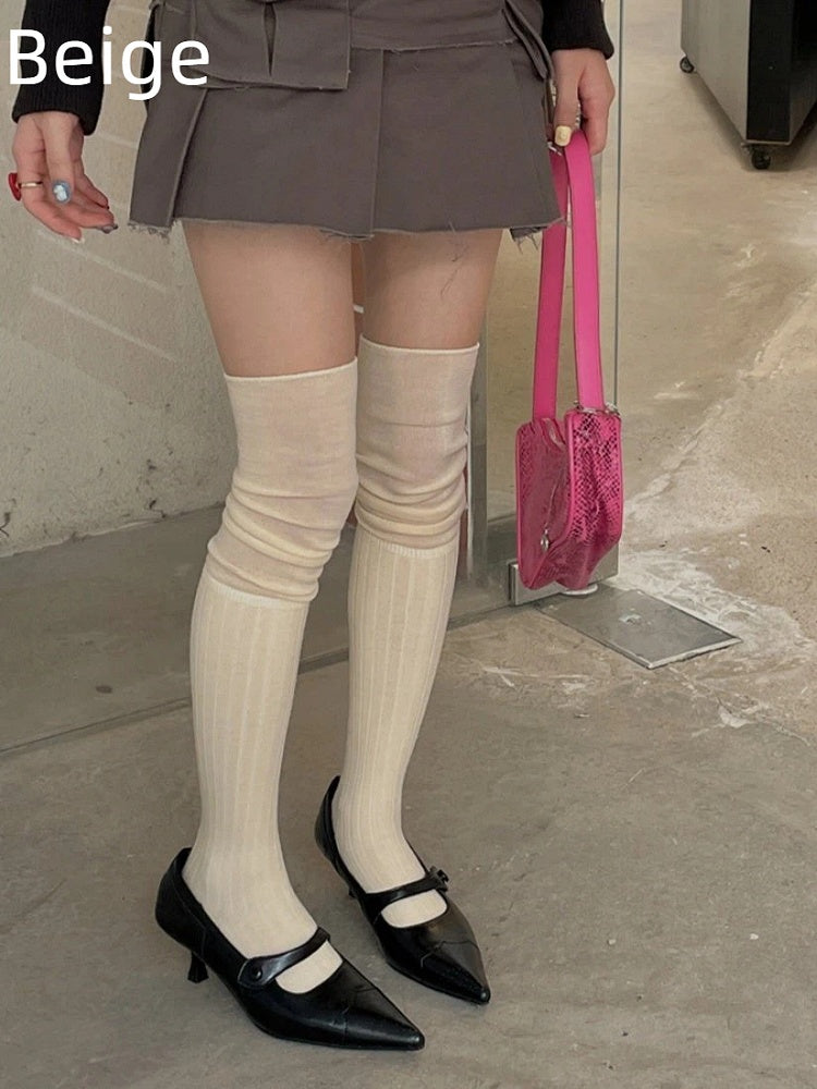Ruched Ribbed (Sweet Versatile Style) Stockings