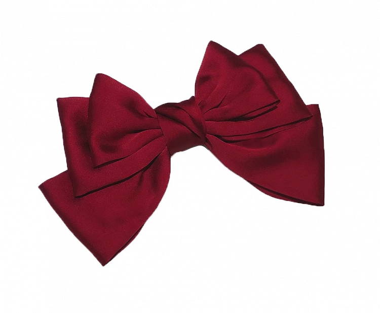 Light Hairclip Red Champagne Bowknot /