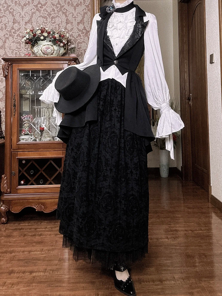 Black Skirt Lolita Elegant Long Gothic
