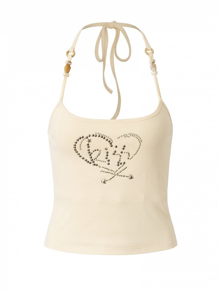 Neckholder-Top in Beige