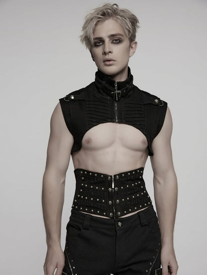 Ultra Vest Short Black Punk Men's Denim