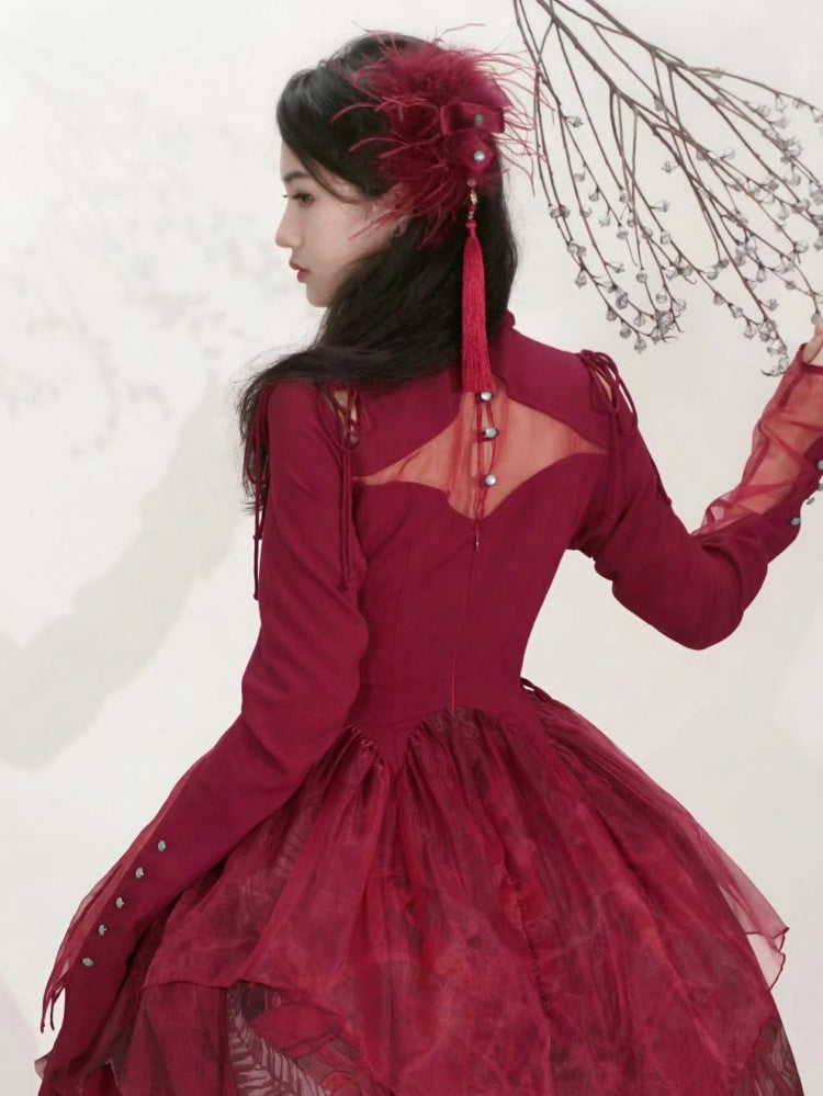 Red / Black / Purple Fluffy Claw Clip