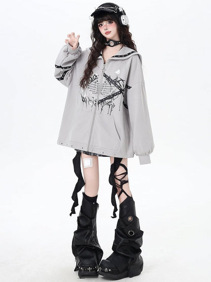 Jacket Gray Bittersweet Collar Accents Sailor - Star Light