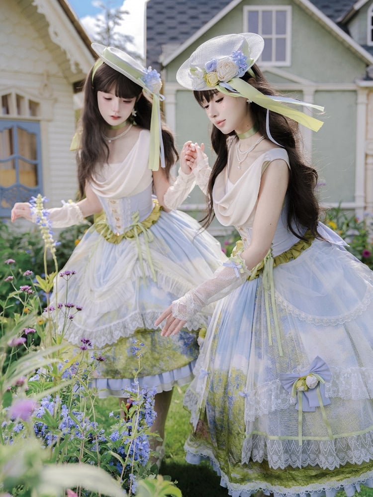 Botanical Cream Yellow Lolita Flat Hat - Moonlight Dream