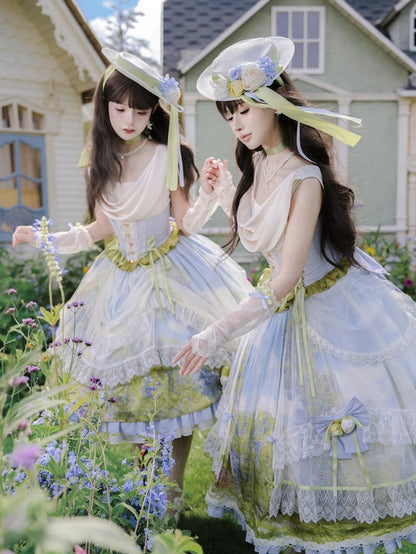 Botanical Cream Yellow Lolita Flat Hat - Moonlight Dream