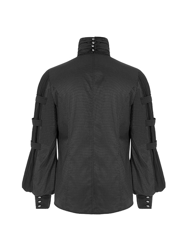 with Necktie Gentleman Shirt Black Steampunk