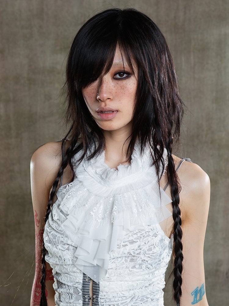 Adjustable Vintage Back Beige Tie Jabot Lace Gothic with