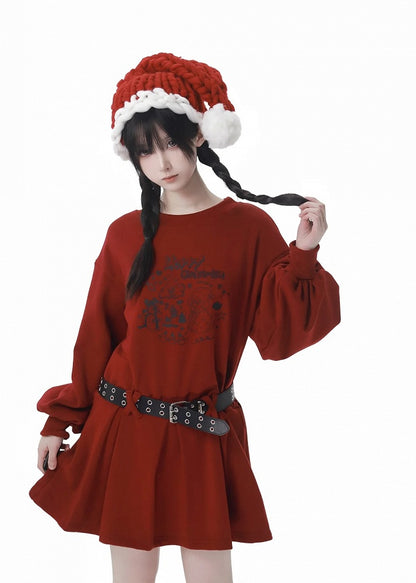 Rotes Weihnachtswelpenkleid mit roten Shorts