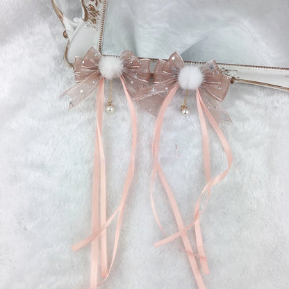 of 2 (Set Hair Starry Bow Fluffy Clips