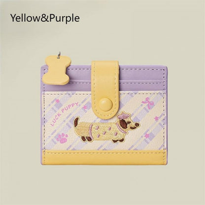 6 Kawaii Embroidery Design Purse Puppy Colors with Coin