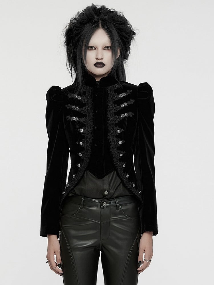 Black Gothic Chinese Style Coat