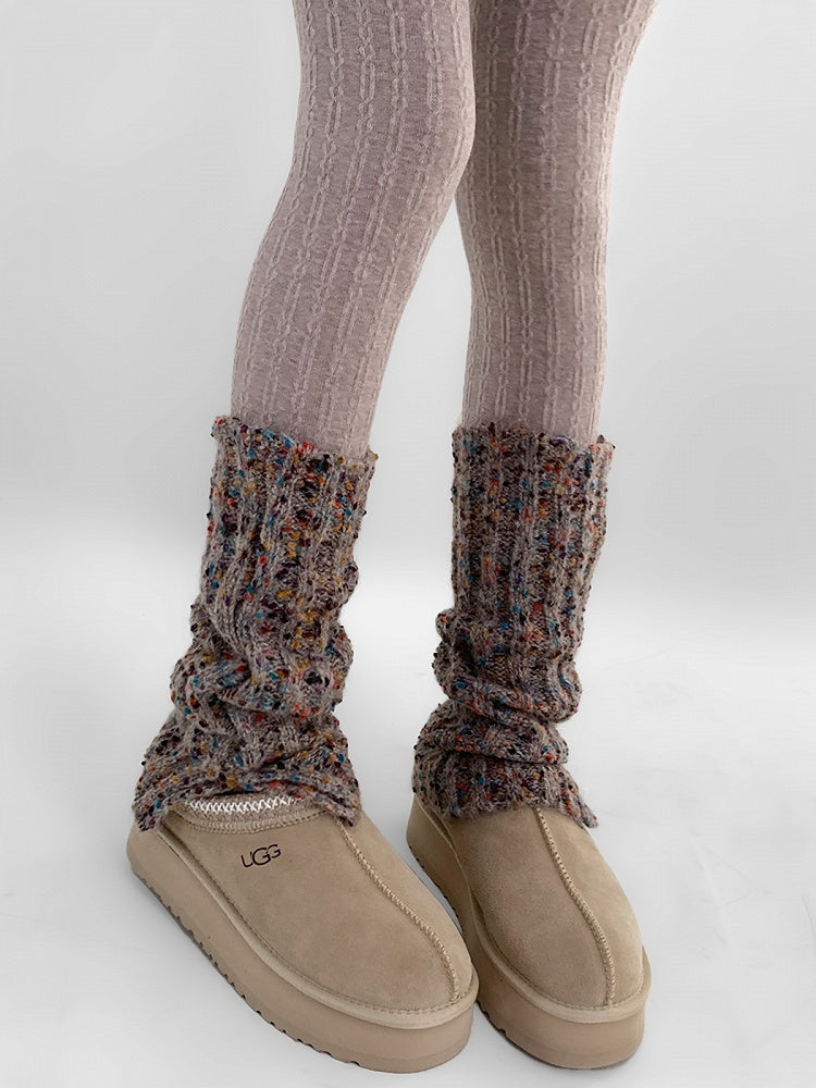 Knitted Decorations with Warmers Dot Leg Gray Colorful