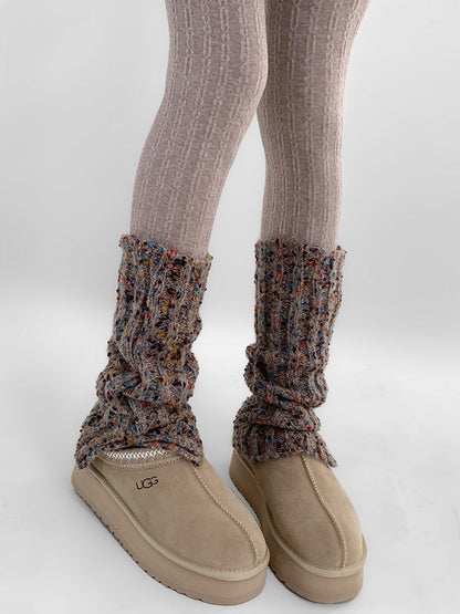 Knitted Decorations with Warmers Dot Leg Gray Colorful