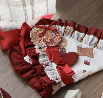 Embroidery Lolita Headscarf Available in Patch colors with 3 Biscuit