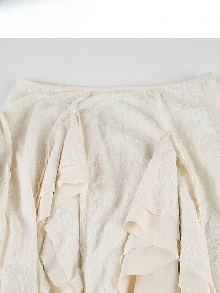 Glockenärmel Saum Weiß Millard Braun + Cardigan Fashion Kleid Asymmetrischer Cami Rock