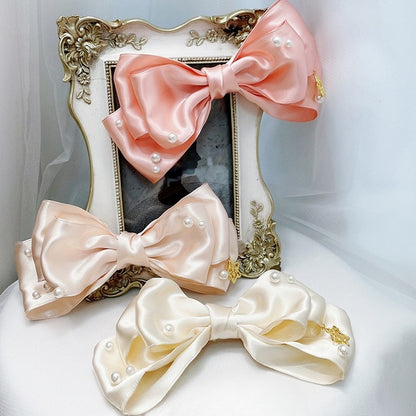 Star Color Decorated Bowknot Hairclip Options 8 Charm Beaded