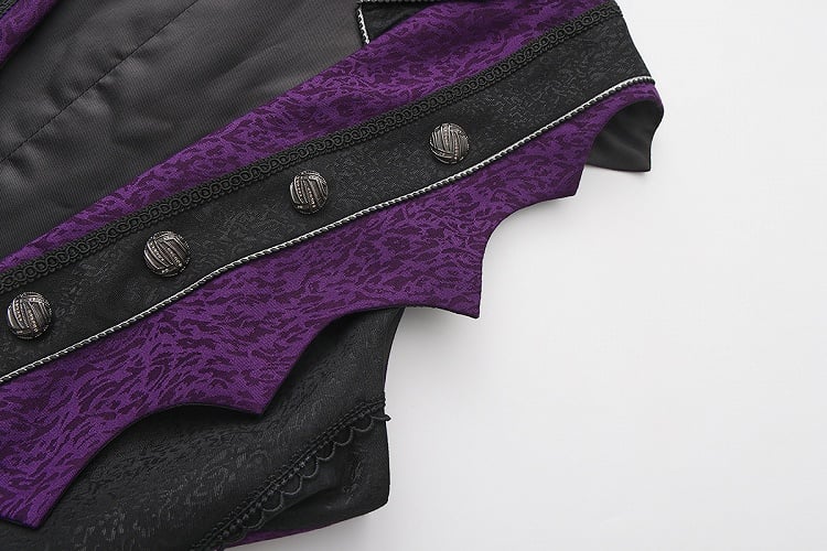 Style Elegant Prince Waistcoat Lolita Tailcoat Ouji Purple Charms Cross with