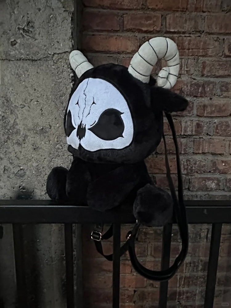 黒と白の死神ゴシックぬいぐるみバックパックバッグ