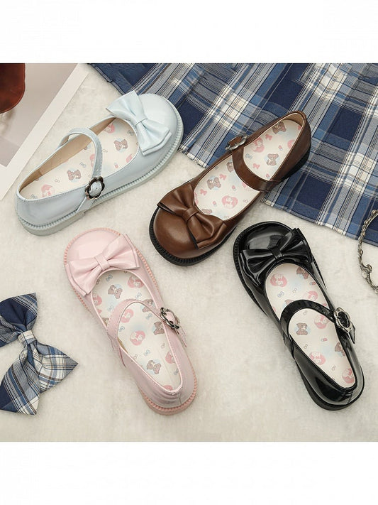 Chaussures Sweet Lolita à Bout Rond avec Boucle et Nœud