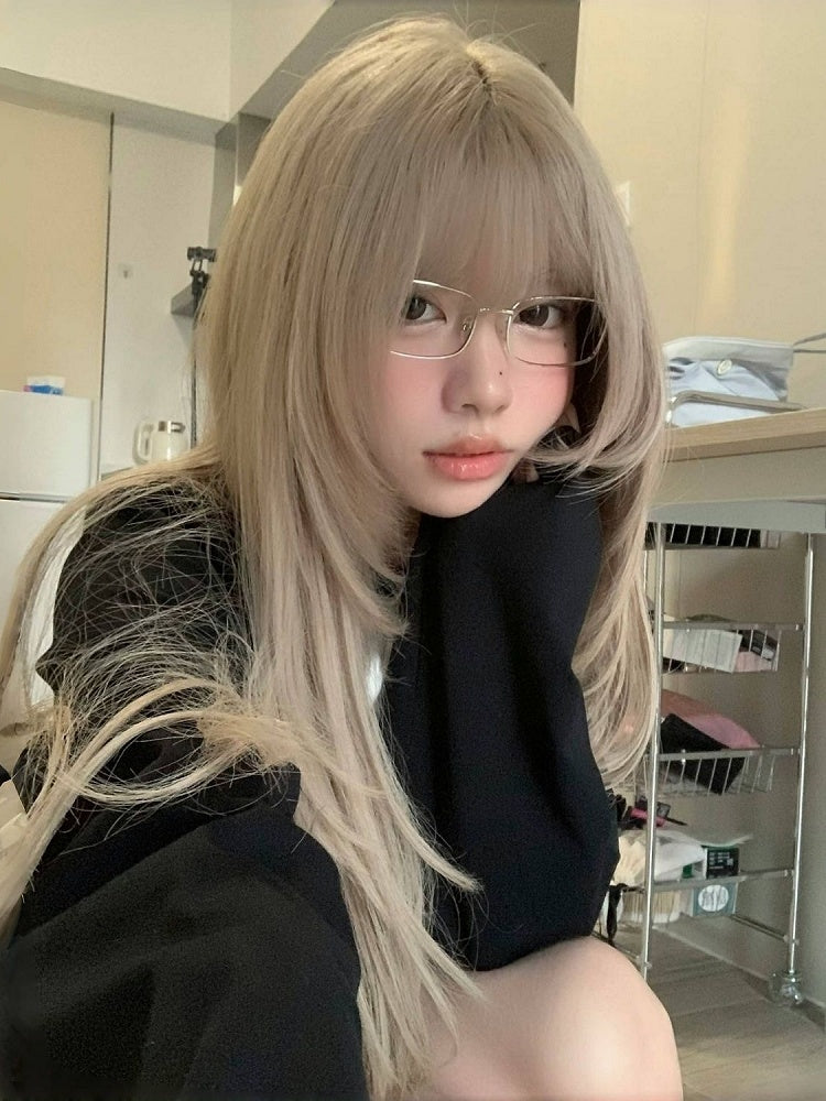 Wig 60CM Dusty Straight with Bangs Brown Full