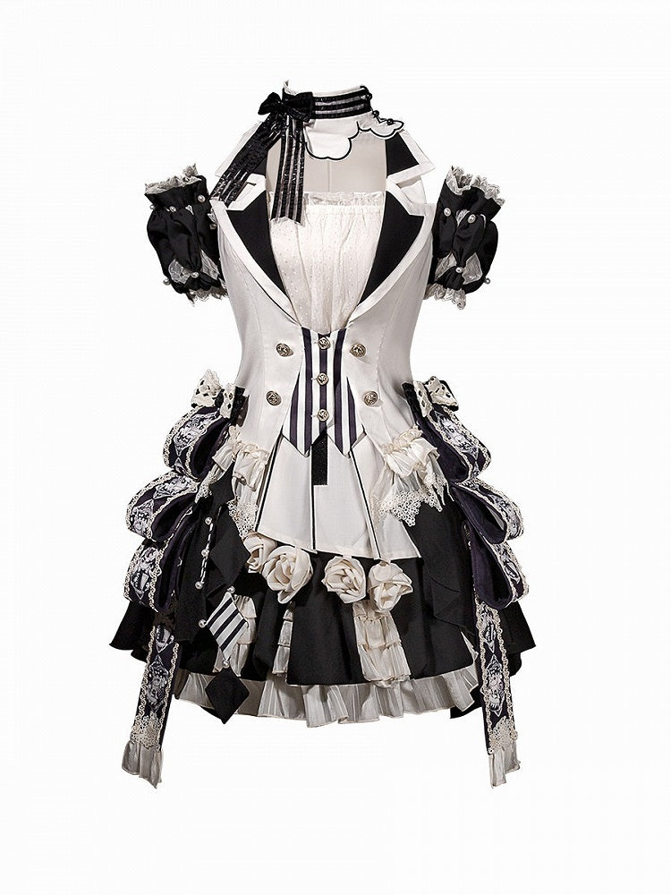 Candy Cane Themed Outfit with Ruffles and Stripes - Unknown Star