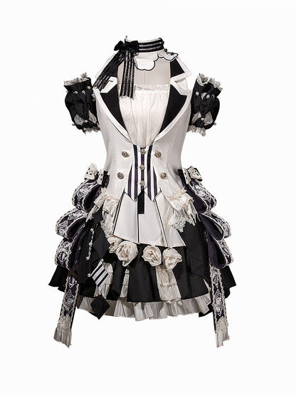 Candy Cane Themed Outfit with Ruffles and Stripes - Unknown Star