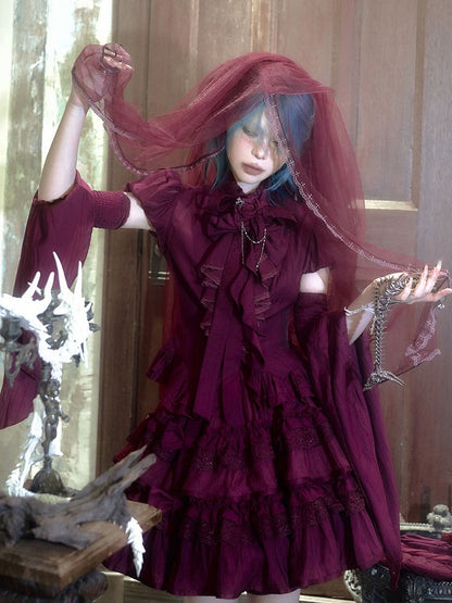 Purple Gothic Lolita Puffy Skirt