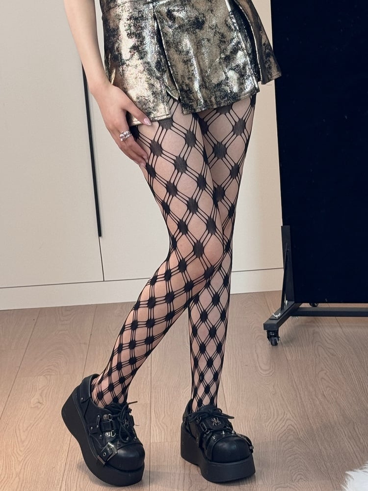 カットアウトデザイン パンクカラーオプション 5タイツ