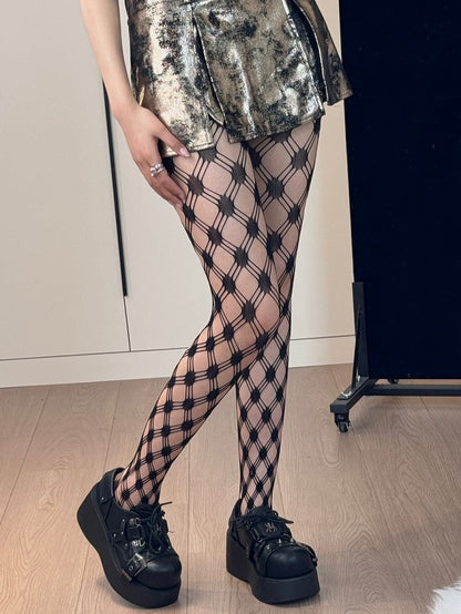カットアウトデザイン パンクカラーオプション 5タイツ